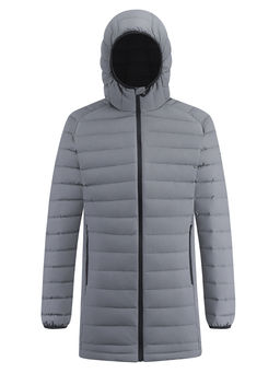 Куртка мужская удлинённая стёганая с капюшоном и графеновой подкладкой утеплитель тинсулейт