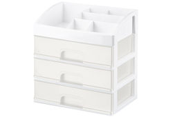 Органайзер для косметики 3 ящика 25,8*17,8*26,7 см белый/перламутр (модель 330306) - Elan gallery фото 3