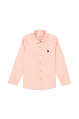 U. S. Polo Assn / Рубашка лососевого цвета с длинным рукавом для девочки