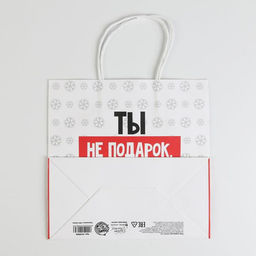 Пакет подарочный новогодний «Ты не подарок», 22 х 22 х 11 см