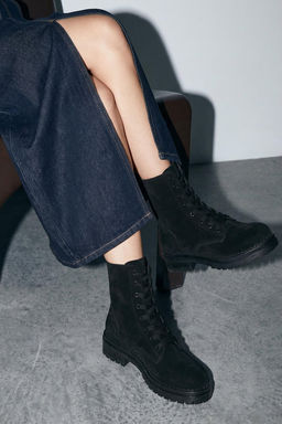 Trendyol Shoes Siyah Suet Bagc?kl? ve Fermuarl? K?sa Duz Kad?n Postal Bot TAKAW25BO00026 - Trendyolmilla фото 11