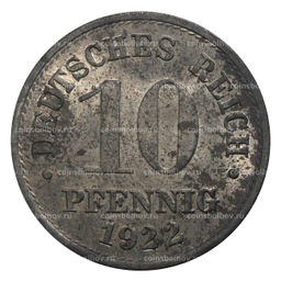 Монета 10 пфеннигов 1922 года Германия