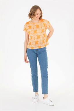 U. S. Polo Assn Женская оранжевая футболка с круглым вырезом - U.s. polo assn фото 11