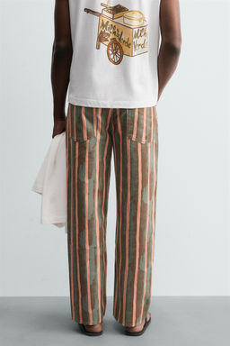 JEANS RELAXED FIT ESTAMPADO GEOM?TRICO / Verde medio - Zara фото 3