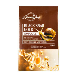 Ампульная сыворотка с муцином черной улитки и золотом (Black Snail & Gold Ampoule) Grace Day, Корея, 250 мл Акция