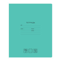 Тетрадь 12л. BG крупная клетка "Отличная. Зеленая" (Т5ск12 11765) блок повышенной плотности, обложка - мелованный картон