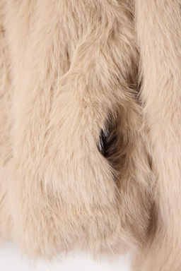 Bej Oversize Kal?p Kapusonlu Kurk Mont TWOAW26MO00025 - Trendyolmilla фото 14