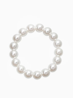 Браслет "Бусины жемчуга" (набор 7 шт), №6,8,10,14, цвет белый
