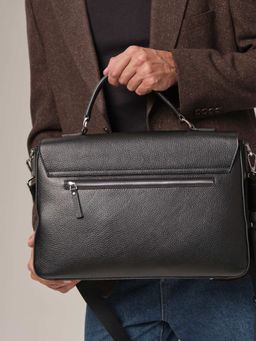 Мужская кожаная сумка Levi DBR 7115 черный фото 8