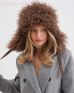 Лама экомех козлик Ушанка женская флис (56-57)