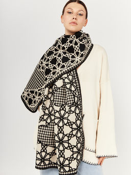 в составе ШЕРСТЬ и КАШЕМИР Большой, мягкий, теплый двусторонний палантин - Tantino фото 3