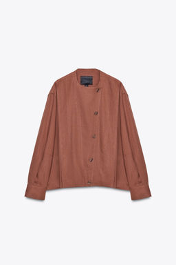 ZW COLLECTION LINEN BLEND BOMBER JACKET - Zara фото 2