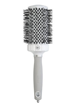 Olivia Garden Термобрашинг для укладки волос / Expert Blowout Grip White & Grey, 55 мм, бело-серый