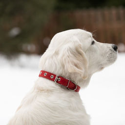 Ошейник кожаный однослойный безразмерный, 45 х 2 см, ОШ 18-39 см, красный - Пижон фото 7