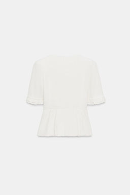 CHAQUETA PEPLUM VOLANTES MANGA CORTA / Crudo - Zara фото 9