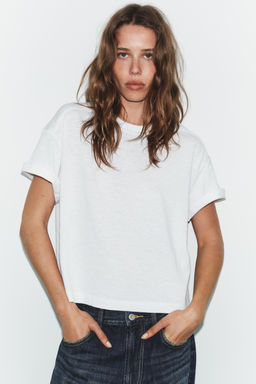 CAMISETA MANGA CORTA ALGOD?N / Blanco