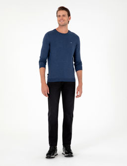 _ndigo Melanj Slim Fit Bisiklet Yaka Basic Triko Kazak - Pierre cardin фото 4