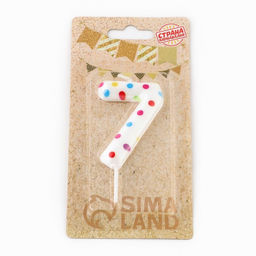 Цена за 4 шт. Свеча в торт на день рождения «Цифра 7», 5.5 см