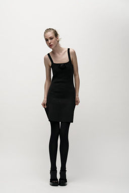 KNIT MINI DRESS WITH BEADING