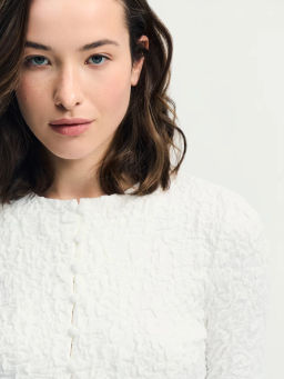 Приталенный лонгслив из вискозы / Zarina  фото 7