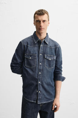 WESTERN DENIM SHIRT WITH POCKETS - Zara фото 37