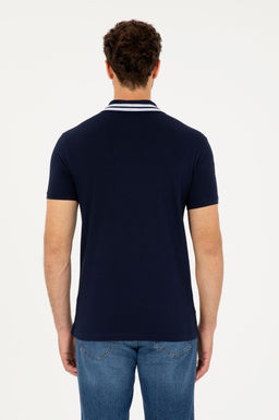 Футболка U.S. Polo Assn G081GL011 мужская темно-синяя хлопок с эластаном  фото 12
