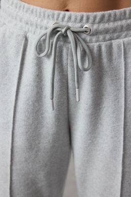 Gri Melanj Selanik Kumas Nervur Detayl? Cepli Genis Duz Orme Esofman Alt? Pantolon TWOAW24EA00021 - Trendyolmilla фото 4