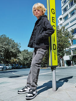 Beli Lastikli Erkek ?ocuk Kargo Jean Pantolon