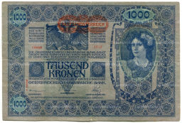 1000 крон 1902 года Австрия  Надпечатка