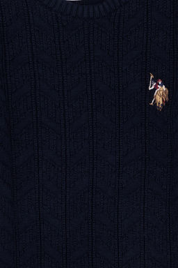U. S. Polo Assn Темно-синий трикотажный свитер с круглым вырезом для мальчика - U.s. polo assn фото 6