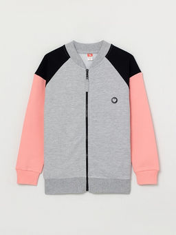 CRB wear/CWJG 62895-28-291 Толстовка для девочки, коралловый-светло-серый меланж/Ex.Cherubino  фото 3