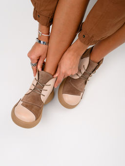 Ботинки EDART 305.927 ka. Вакса пудра+серо коричневая замша/байка - Ed'art фото 21