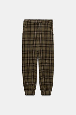 CHECK SAROUEL TROUSERS - Zara фото 16