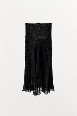 BEADED RUFFLE MIDI SKIRT - Zara фото 6