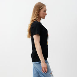 Футболка женская Let&apos;s go, чёрная, размер 52