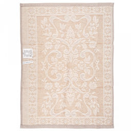 Полотенце кухонное 45х60см "Традиция, беж", жаккард/пестроткань: лен 51% хлопок 49%, плотность 220г/м2, упаковка: на картоне, "Домашняя мода" (Россия)