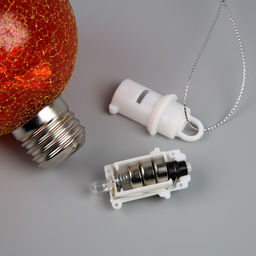 Ёлочный шар Рассвет, d=8 см, 1 LED, от батареек LR44x3, свечение тёплое белое - Luazon lighting фото 3