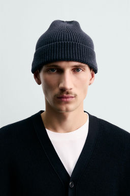 COTTON AND CASHMERE KNIT BEANIE