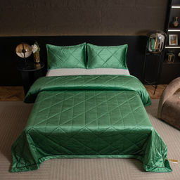 Велюровое покрывало в клетку и две наволочки OVL049 160*220/50-70 1 шт - Ситрейд фото 2