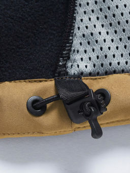 Ветровка женская софтшелл виндстоппер с капюшоном спортивная горчичного цвета 9616_1G