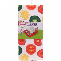 Цена за 2 шт. Коврик для сушки посуды 38*50см "Фрукты"