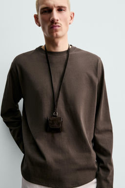 CAMISETA MEDIUM WEIGHT MANGA LARGA ORIGINS / Marr?n - Zara фото 6