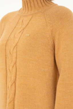 Женская водолазка светло-коричневого цвета меланжевого цвета Неожиданная скидка в корзине - U.s. polo assn фото 7