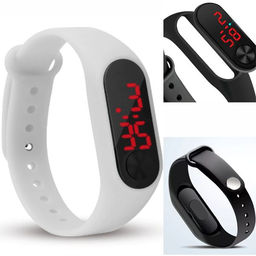 Спортивные силиконовые LED (светодиодные) часы с красным циферблатом