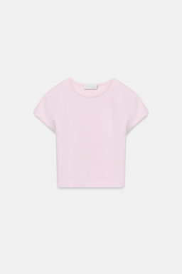 CAMISETA CROPPED MANGA CORTA / Rosa tiza - Zara фото 3