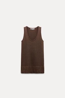 PLAIN KNIT SLEEVELESS TOP - Zara фото 6