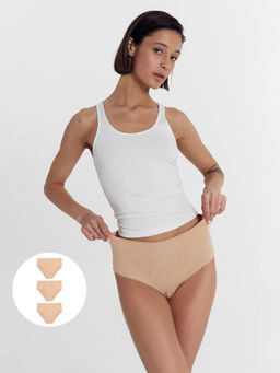 Цена за 2 штуки! Трусы женские макси бежевые мультипак (3 шт.)