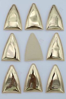 Патч 3D, глянец Ушки вытянутые 7*5 см (10 шт) SF-1882, золото