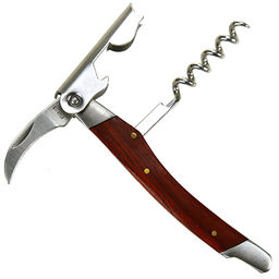 Штопор-открывалка металлический Дятел с ножом, в металлическом корпусе под красное дерево, 11,5х2,5х1,5см, в коробке (Китай) - Домашняя мода фото 2