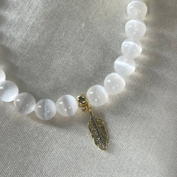 Браслет из Селенита с подвеской 18 см